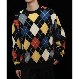 セーター ニット 078 CITE | アーガイル ニットプルオーバー MEN メンズ