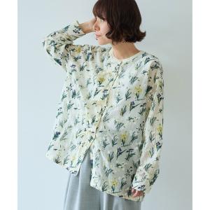 ブラウス シャツ Floral embroidely ribon シャツ レディース