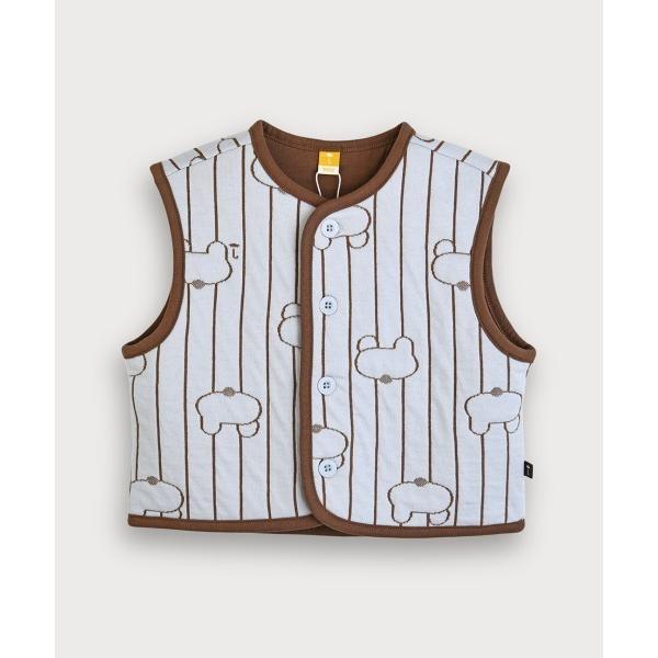 ベスト 「SOFT＆」ベアモチーフ配色キルティングベスト キッズ 子供服 男の子 女の子