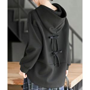 パーカー ＢＡＣＫリボンダンボールパーカーチュニック レディース