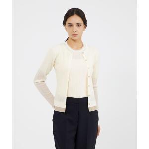 カーディガン ウールシルク ニットカーディガン レディース