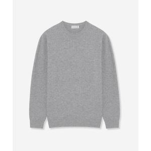 セーター ニット 12G天竺エクストラファインウールクルーネックニット メンズ