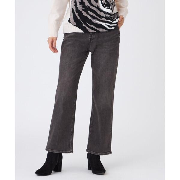 パンツ 「カタログ掲載」「マシンウォッシャブル」ブラックデニムセミフレアパンツ レディース