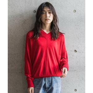 ニット セーター シルクカシミヤVネックコクーンニットプルオーバー「手洗い可能」 レディース