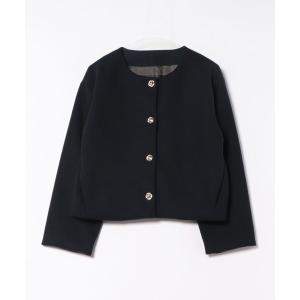 ジャケット ノーカラージャケット ウールチョウジャージーノーカラージャケット レディース