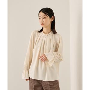 ブラウス シャツ エステールギャバジンハイネックブラウス「手洗い可能」 レディース