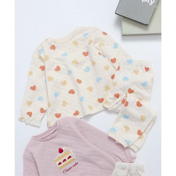 パジャマ ハート＆ケーキモチーフキルトパジャマ キッズ 子供 女の子