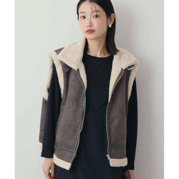 ベスト ジレ ムートンライクベスト レディース