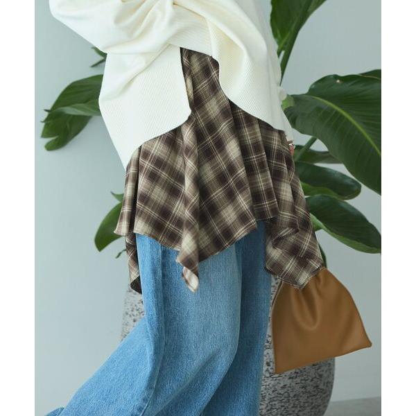 スカート チェックレイヤードスカート