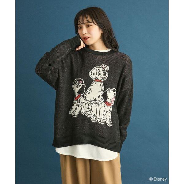 ニット セーター 101匹わんちゃん/ジャガードニット レディース