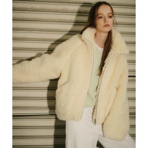 ジャケット テーラードジャケット フェイクシャーリングジップアップブルゾン / Faux Shearling Zip-Up Blouson レディース