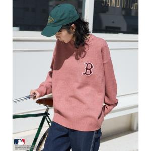 ニット セーター MLB/エムエルビー MLB ジャカードロゴニット レディース