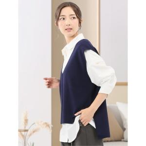 ベスト ジレ 「ハンドウォッシャブル」タカキュー レディース ミラノ Vネック ニットベスト レディース