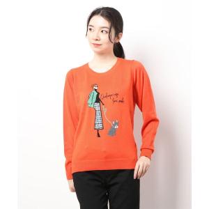 「en recre」 長袖ニット 2 オレンジ レディース