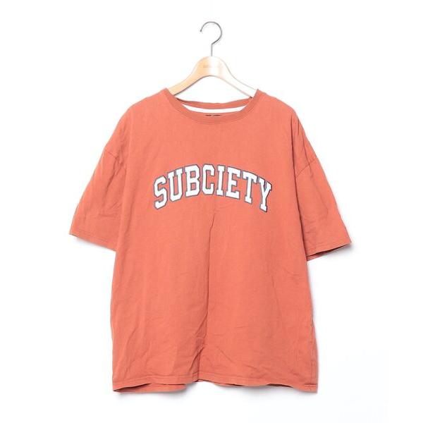 「Subciety」 半袖Tシャツ X-LARGE オレンジ メンズ