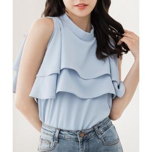 「JULIA BOUTIQUE」 ノースリーブブラウス ONE ブルー レディース