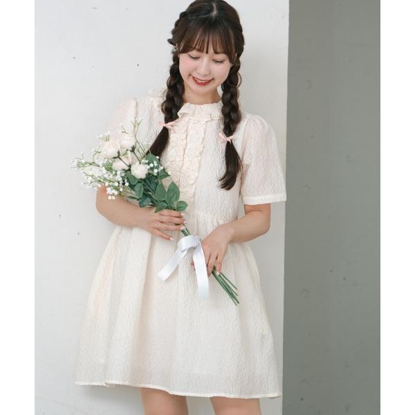 「INTER FACTORY」 半袖ワンピース FREE アイボリー レディース