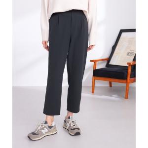 パンツ マルチストレッチ　裏起毛テーパードパンツ レディース