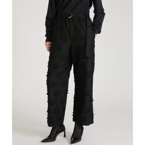 パンツ 「crinkle crinkle crinkle」3D embroidery twill easy pants/3D刺繍ツイルイージーパンツ
