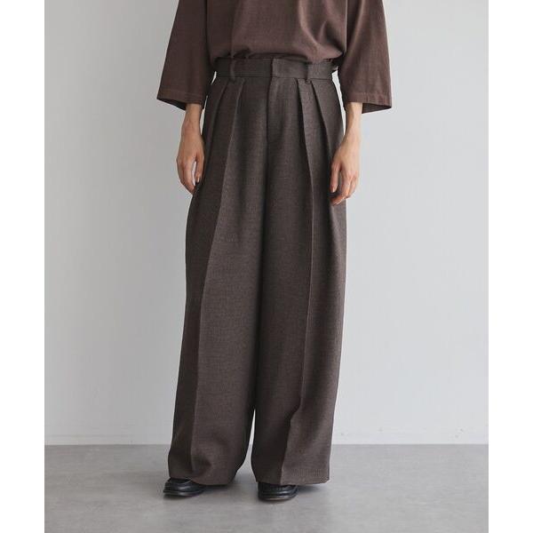 パンツ 「日本製」ツィード調２タックワイドパンツ レディース