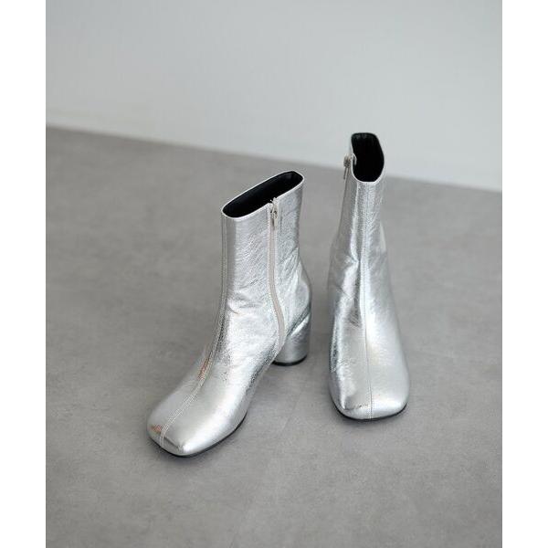 ブーツ オブリークトゥヒールブーツ レディース