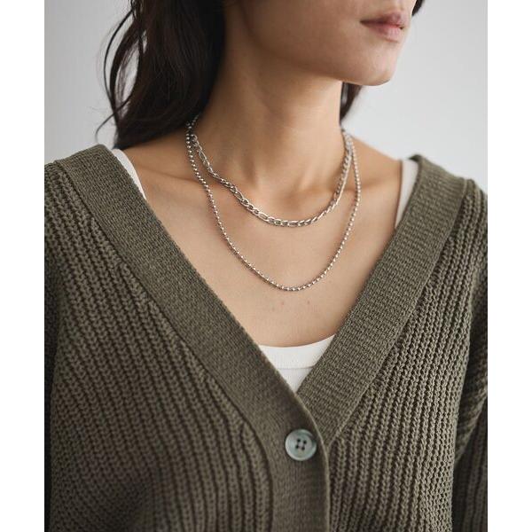 ネックレス STAINLESSボールチェーン２連ネックレス レディース