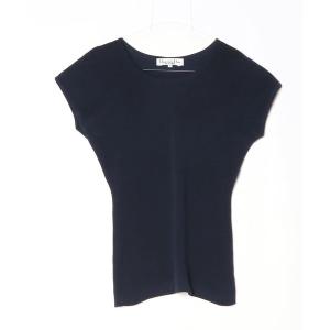「Christian Dior」 半袖ニット M ネイビー レディース