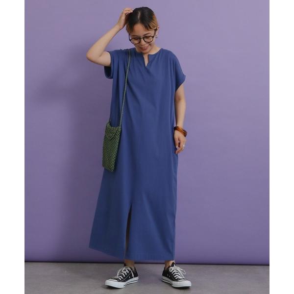 「AMERICAN HOLIC」 半袖ワンピース M ブルー レディース