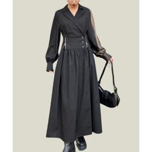 「LEANN MOMENT」 シャツワンピース SMALL ブラック レディース