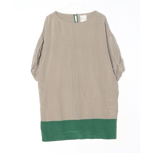 「TIARA」 7分袖ワンピース 3 グレー レディース