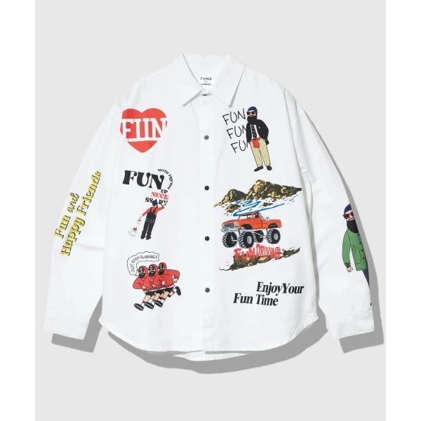 シャツ MODEM DESIGN/モデムデザイン　L/S 総柄おじさんシャツ メンズ レディース