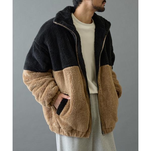 ブルゾン アウター シャギーフリースBIGスタンドブルゾン メンズ レディース