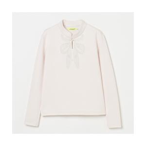 「VIVA HEART/GOLF」トロンプルイユ ボウタイ風モックネックプルオーバー レディース