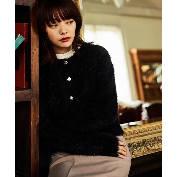 ニット セーター ラメシャギーニットカーディガン 607531 レディース