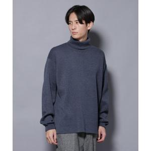 セーター ニット ミラノリブ　ワイドタートルネックニット メンズ
