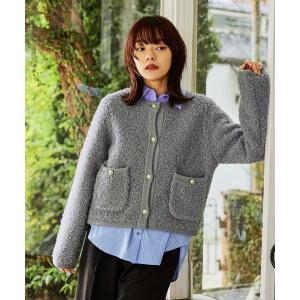 カーディガン ツイードライククルーネックカーディガン 587463 レディース