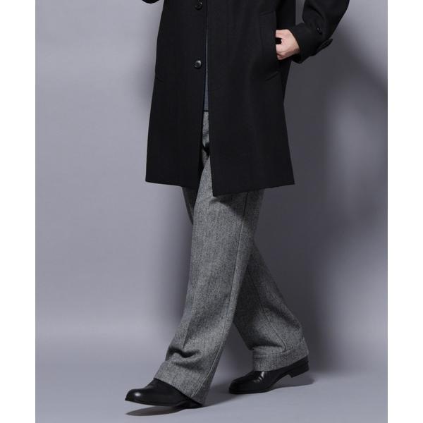 スラックス ヘリンボーンストレートスラックス メンズ