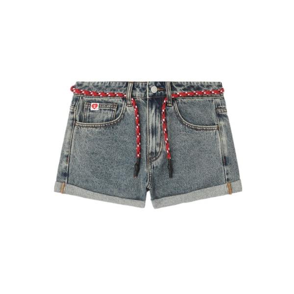 ジーンズ デニム デニムパンツ PU BADGE DENIM SHORTS #1 レディース