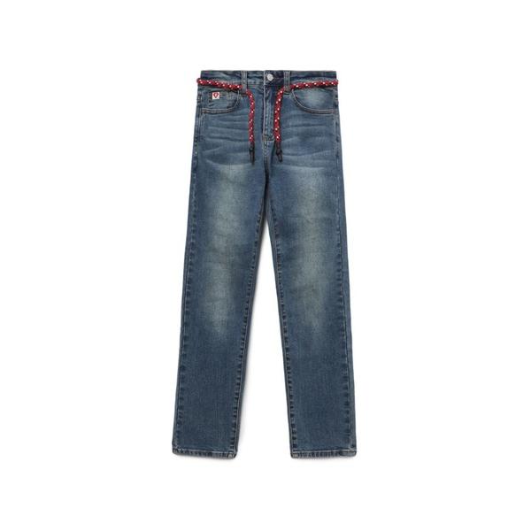 ジーンズ デニム デニムパンツ HEART PU BADGE SKINNY JEANS #1 レディ...