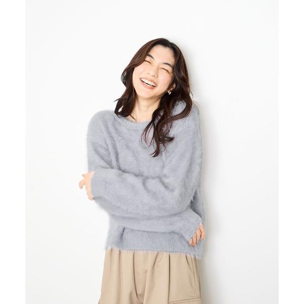 ニット セーター Idnes ふわふわ愛されフェザーヤーンニット レディース