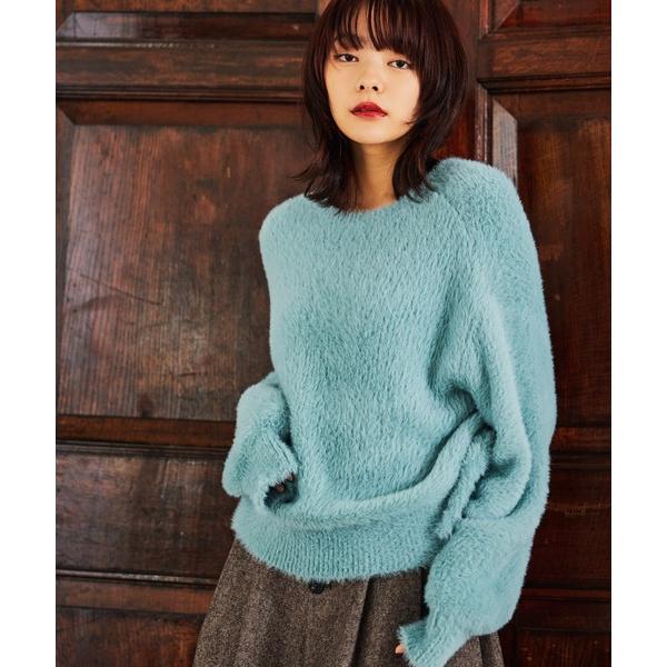 ニット セーター 無地柄シャギーニットプルオーバー 612371 レディース