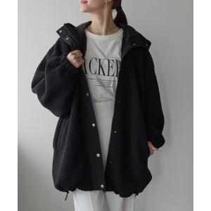 コート アウター ボア ブルゾン フーテッド ミドル丈コート レディース