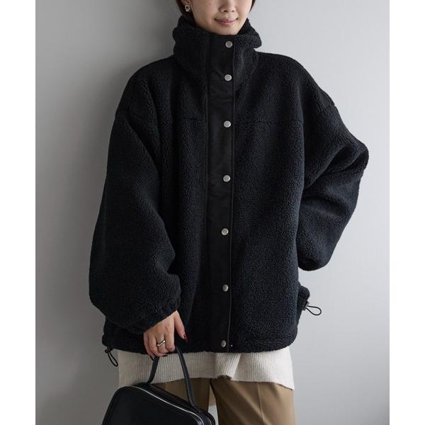 ブルゾン アウター スタンドカラー ボア ブルゾンコート レディース