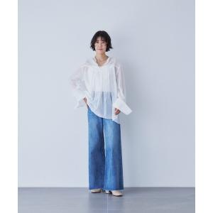 ジーンズ デニム デニムパンツ ワイドフレア レディース