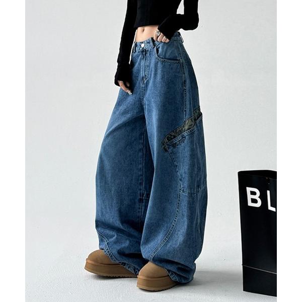 ワイドパンツ ジーンズ デニム デニムパンツ 「Lilamusant(リラミュゾン)」ヴィンテージラ...