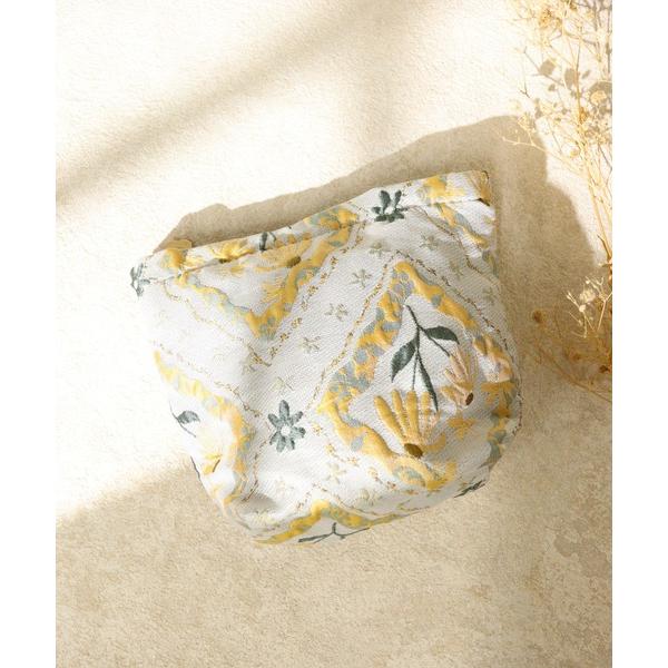 ポーチ ジャガード織アンティーク柄スクエアポーチ レディース