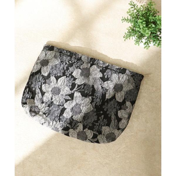 ポーチ ジャガード織アンティーク柄フラットポーチ レディース