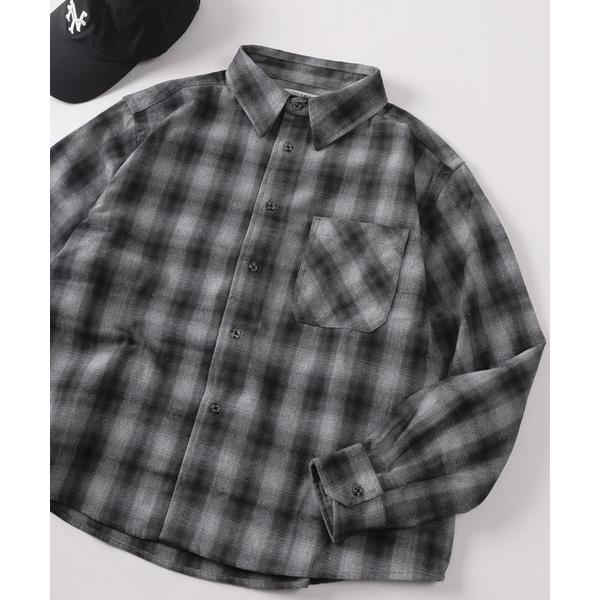シャツ 「83」 クロップド ソフト フランネル チェックシャツ／ショート丈／短丈 メンズ レディー...