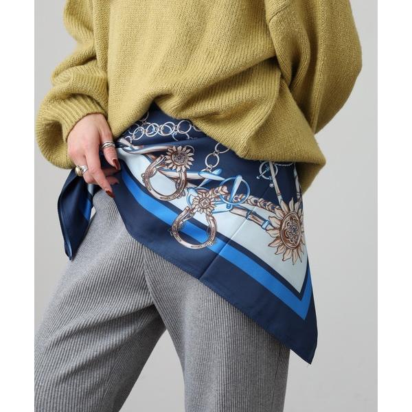 スカーフ バンダナ ツイルプリントスカーフ大判 レディース