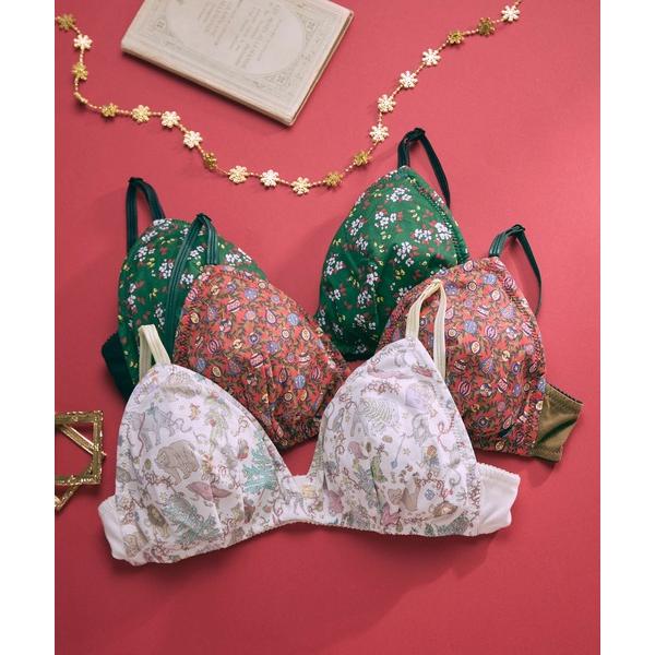 ブラジャー MADE WITH LIBERTY FABRIC 「綿混」三角ノンワイヤーブラ